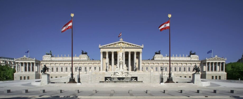 Ein Foto des österreichischen Parlamentsgebäudes